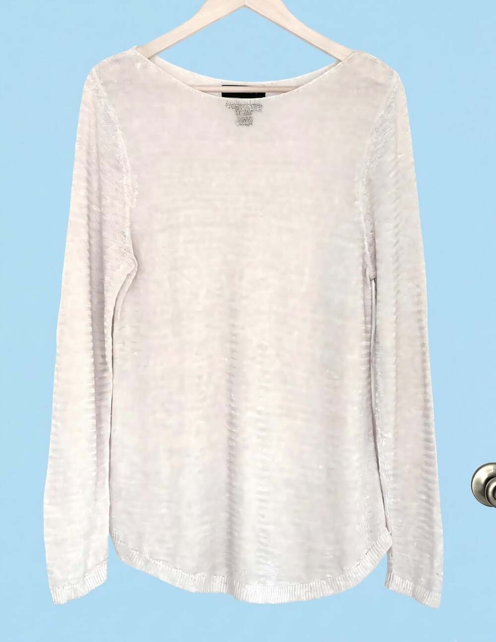 Tahari 100% Linen Knit Top size XL Coastal Minimalist Old Money